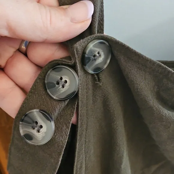 NWOT Linen Style Olive Green Overalls Jumpsuit - Picture 5 of 12